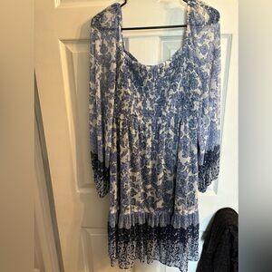 Taylor blue, navy and white dress